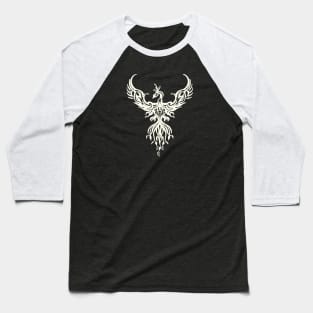 Phoenix Fantasy Fire Bird Tribal Style Art White Baseball T-Shirt